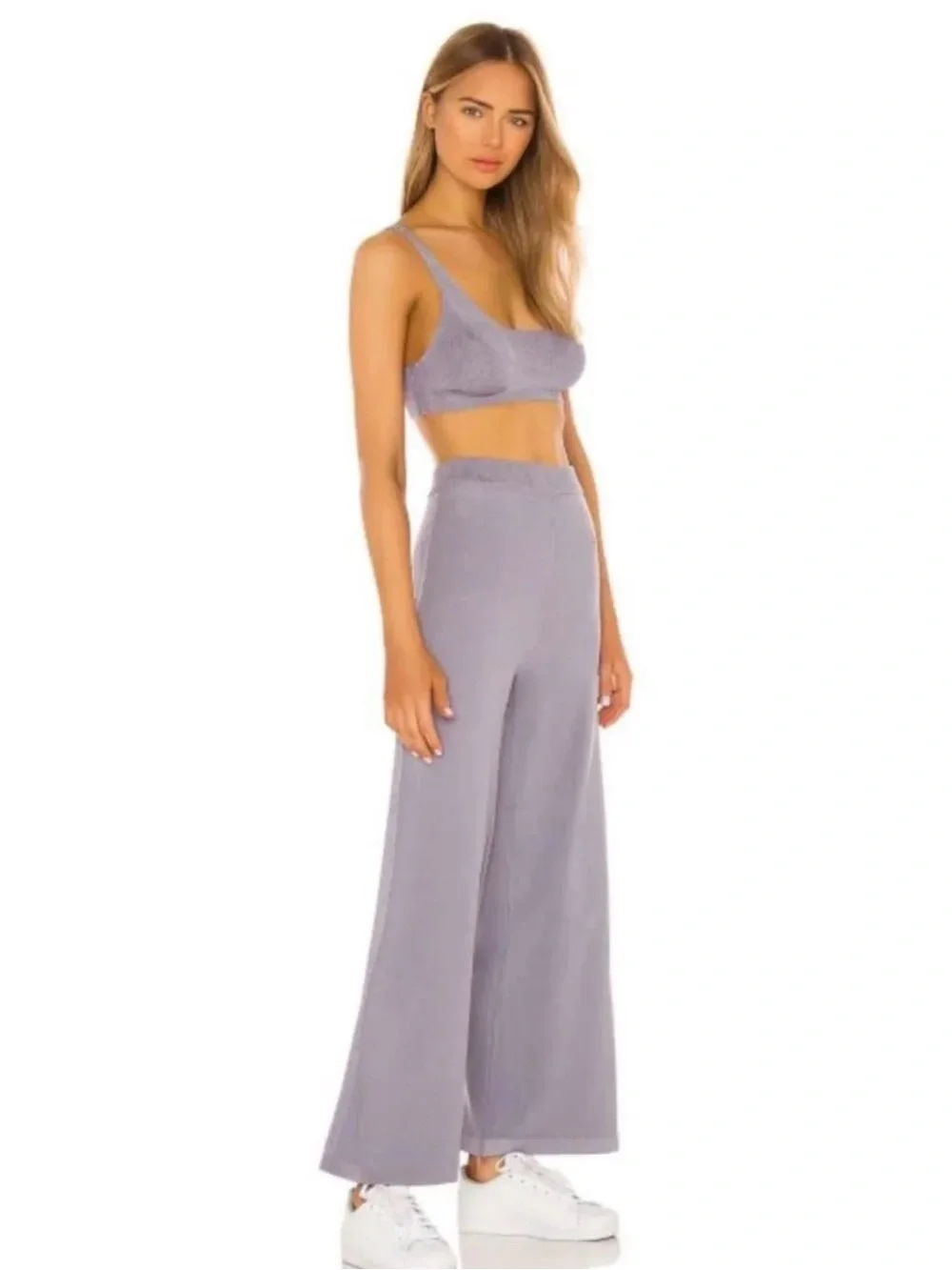 Free People| ‘Show Off’ Cropped Knit Set (Lavender)